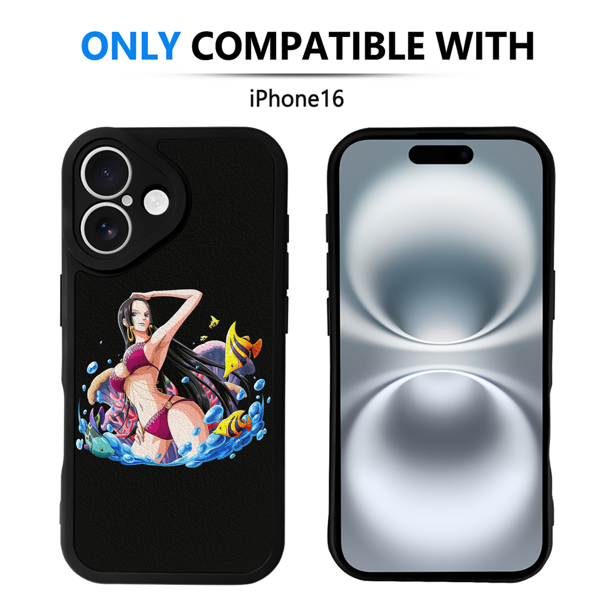 （画像用） ワンピース ボア・ハンコック ONE PIECE Boa·Hancock 【iPhone 16シリーズ対応】シリコンスマホケース（レザー調） 材質：シリコン